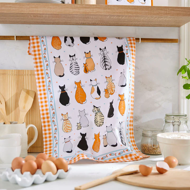 Ulster Weavers Cotton Tea Towel - Cats in Waiting - Image 2