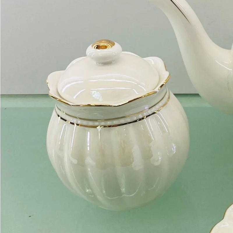 White Luster Gold Sugar Creamer Set