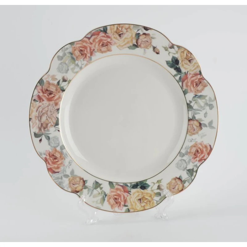 Yellow Rose Scallop Dinner Plate, Set of 4