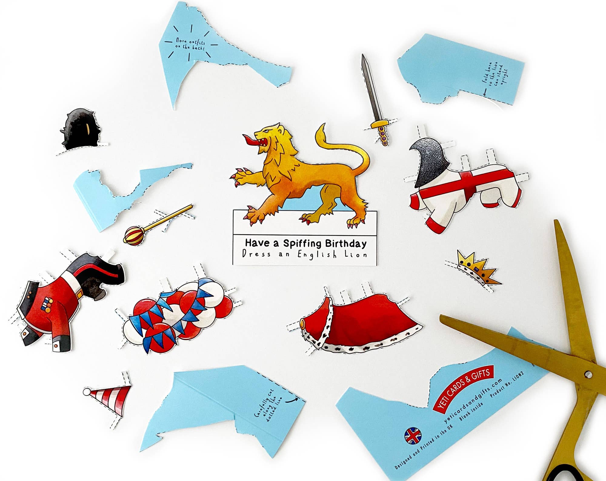 Yeti Cards & Gifts - Dress an English Lion Birthday Card - Image 4