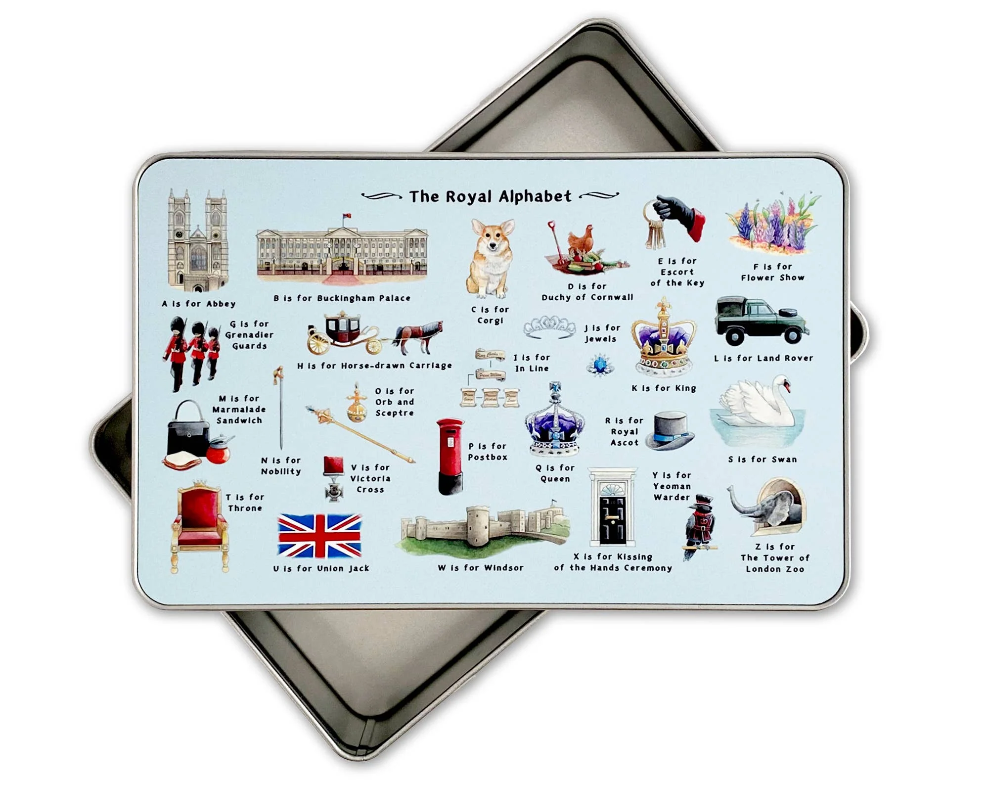 Yeti Cards & Gifts - The Royal Alphabet Storage Tin - Image 3