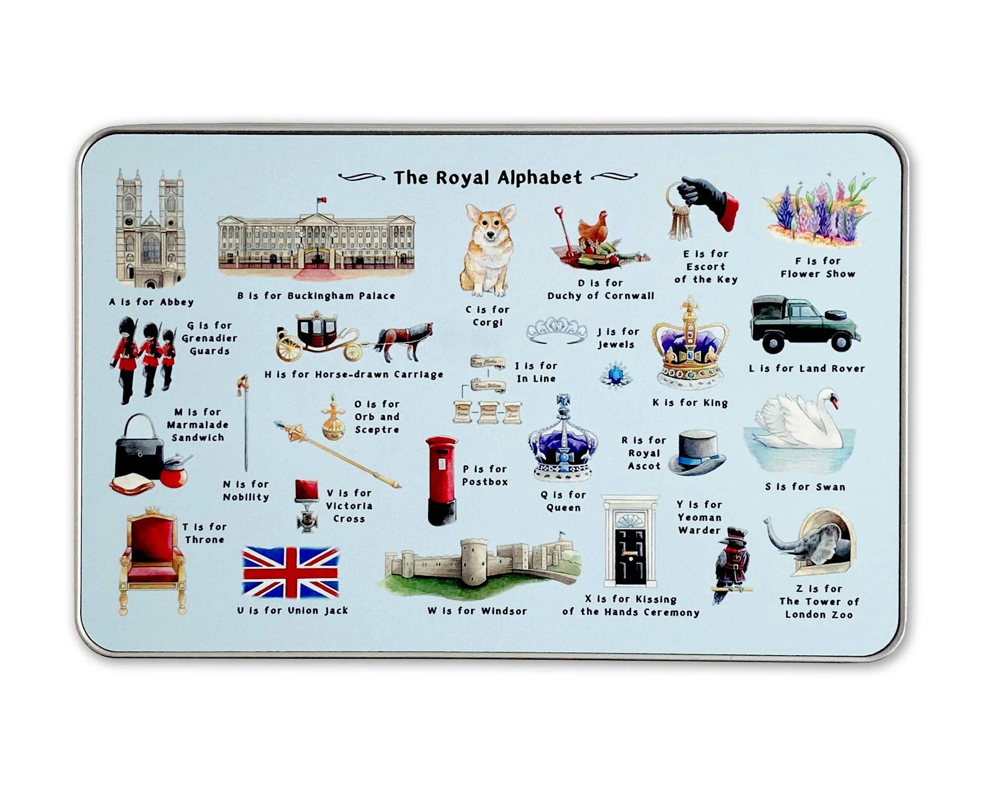 Yeti Cards & Gifts - The Royal Alphabet Storage Tin - Image 4