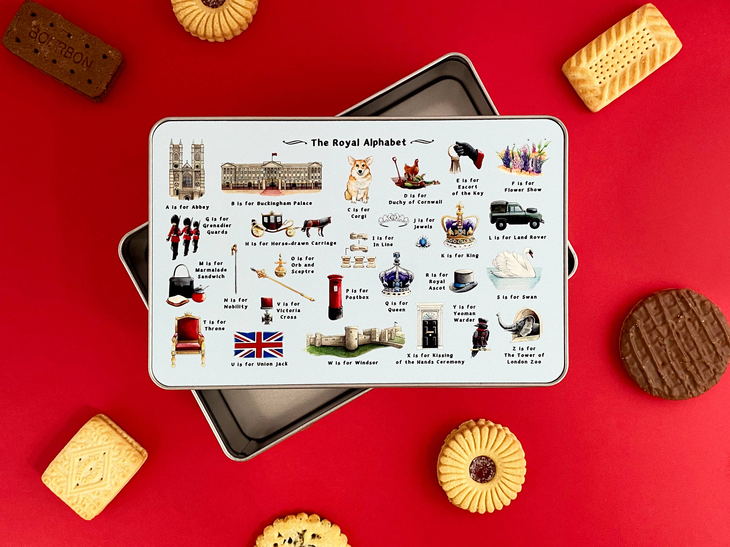 Yeti Cards & Gifts - The Royal Alphabet Storage Tin - Image 6