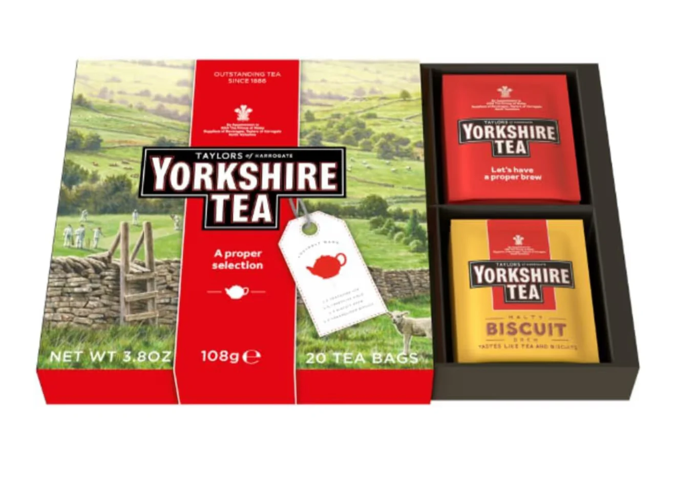 Yorkshire Tea Gift  Selection -  20 bags individually wrapped .